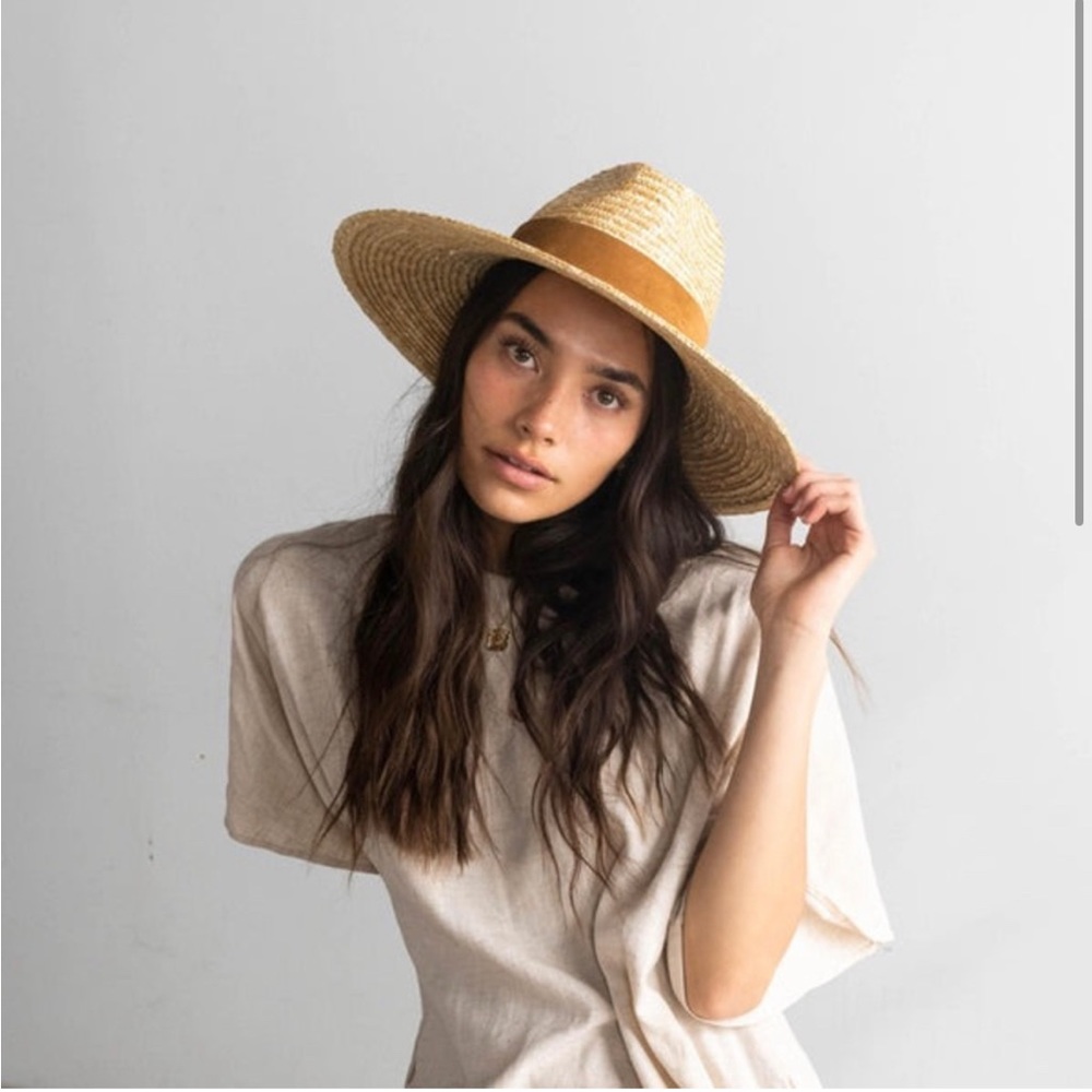 Gigi Pip Isla Straw Fedora In Natural OS NWT